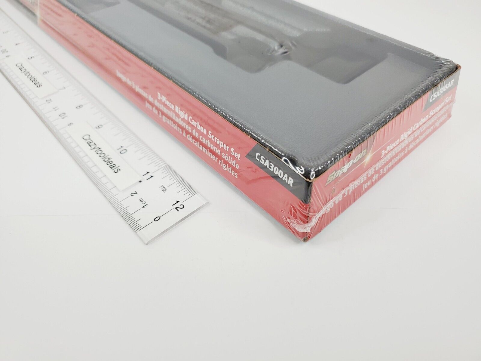 Snap On Tools NEW CSA300AR 3 Piece RED Hard Handle Rigid Carbon Scraper Set USA - Fresh Stock Dated February 2026