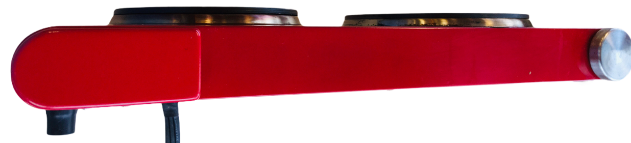 Ginny's Red Double Burner Cast Iron Plate 1800 W Tabletop Cooks Portable Tested - Fresh Stock Dated December 2025