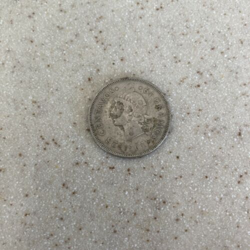 1967 Dominican Republic 1/4 Peso Large VG Old Antique Foreign Coin. Great Shape - Fresh Stock Dated February 2026