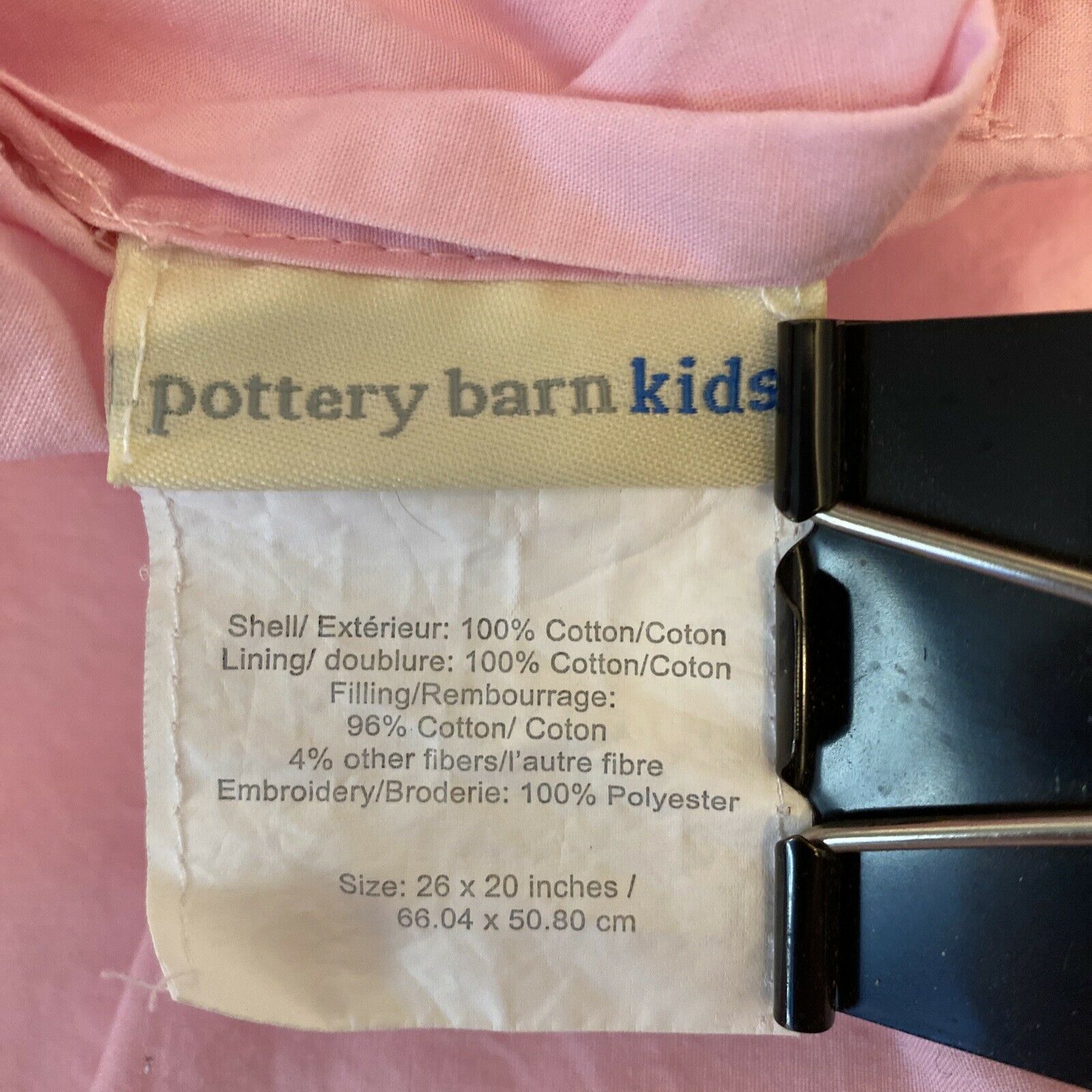 Pottery Barn Kids Standard Pillow Sham Case Pink Floral Embroidered Quilted - Fresh Stock Dated February 2026