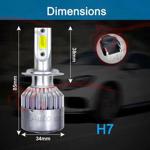 2x 8000K LED Headlight Bulb H7 Fit Hyundai Tucson 2016-2020 LOW Beam 11000LM - Fresh Stock Dated February 2026