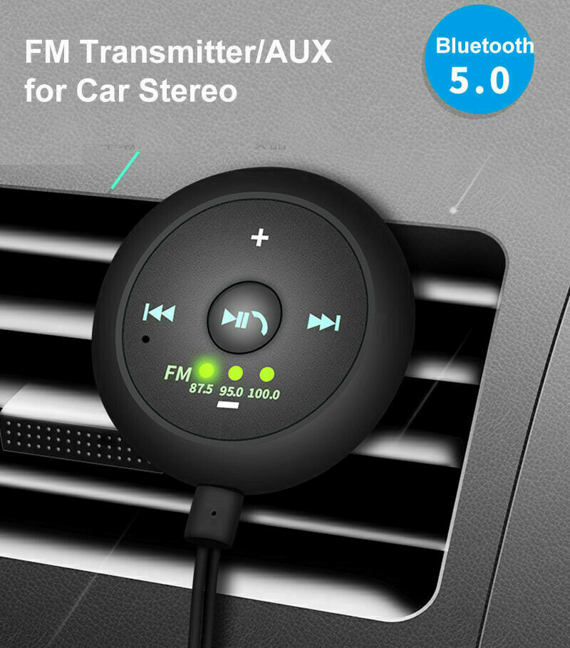 In-Car AUX Wireless Bluetooth 5.0 FM Hands-free Adapter Receiver & Transmitter - Fresh Stock Dated February 2026