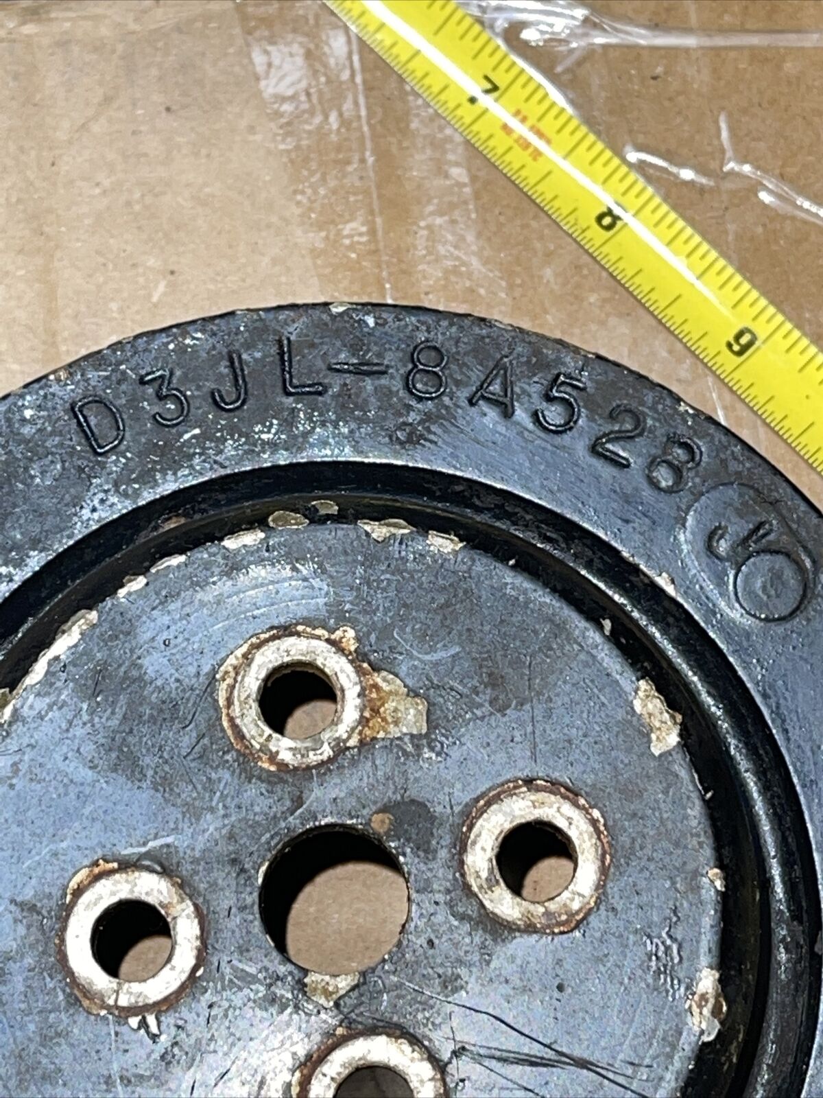 D3JL-8A528-F Ford V8 Aluminum Water Pump Pulley 2 Groove OMC Mercruiser - Fresh Stock Dated February 2026