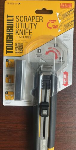 TOUGHBUILT ! SCRAPER & UTILITY KNIFE PLUS PRY END - Fresh Stock Dated February 2026