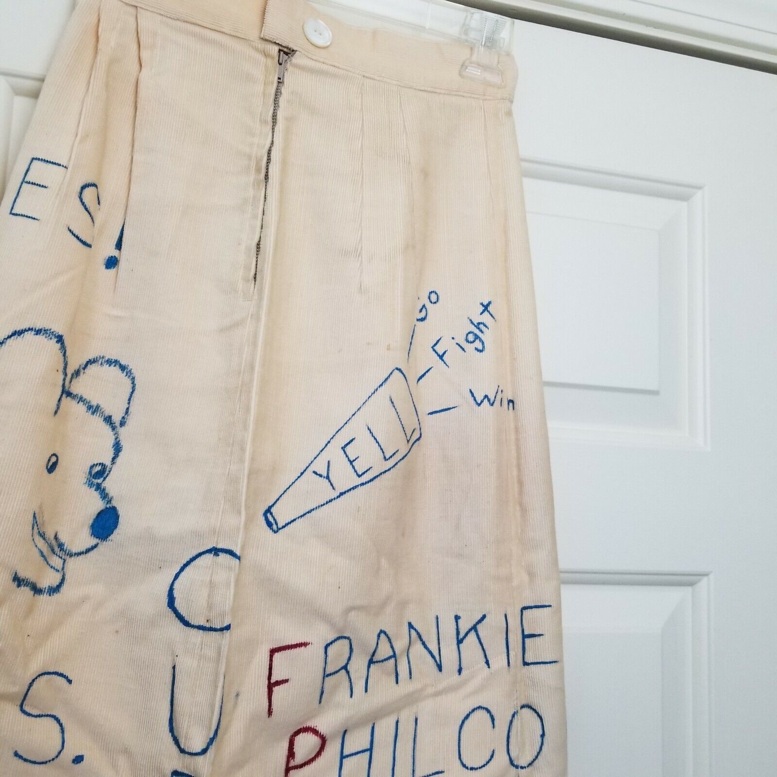 Vintage 60s Senior Corduroy Skirt Cords Hand Painted Indiana Handmade Purdue - Fresh Stock Dated March 2026