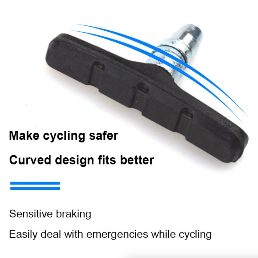 5 Pairs High Grade Cycling Bicycle Bike V Brake Pads 70mm Shoes Pads Black - Fresh Stock Dated February 2026