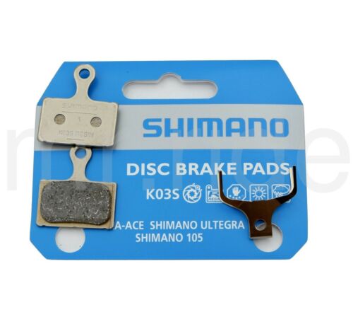 1 Pair Shimano Disc Brake Resin Pad (K03S) W/ Spring BR-R9170,R8070,RS805, RS505 - Fresh Stock Dated February 2026