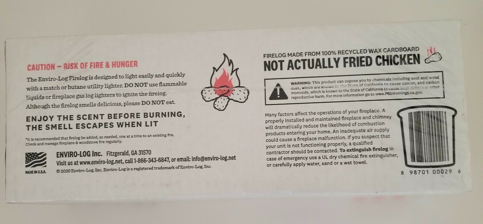 2 GENUINE KFC FIRE LOGS 11 HERBS AND SPICES ENVIRO-LOG KFC SCENT FREE SHIPPING - Fresh Stock Dated December 2025