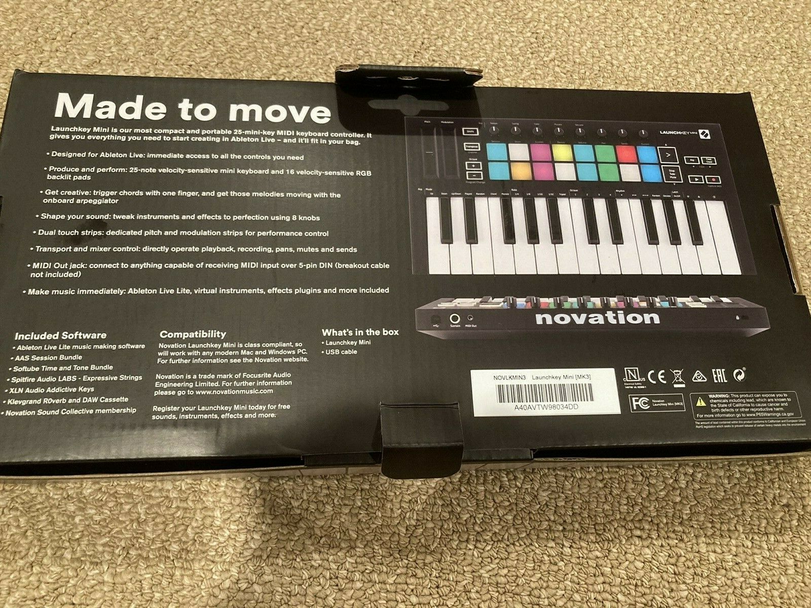 Novation Launchkey Mini Mk3 25 Mini-key Midi Keyboard Controller - Fresh Stock Dated February 2026