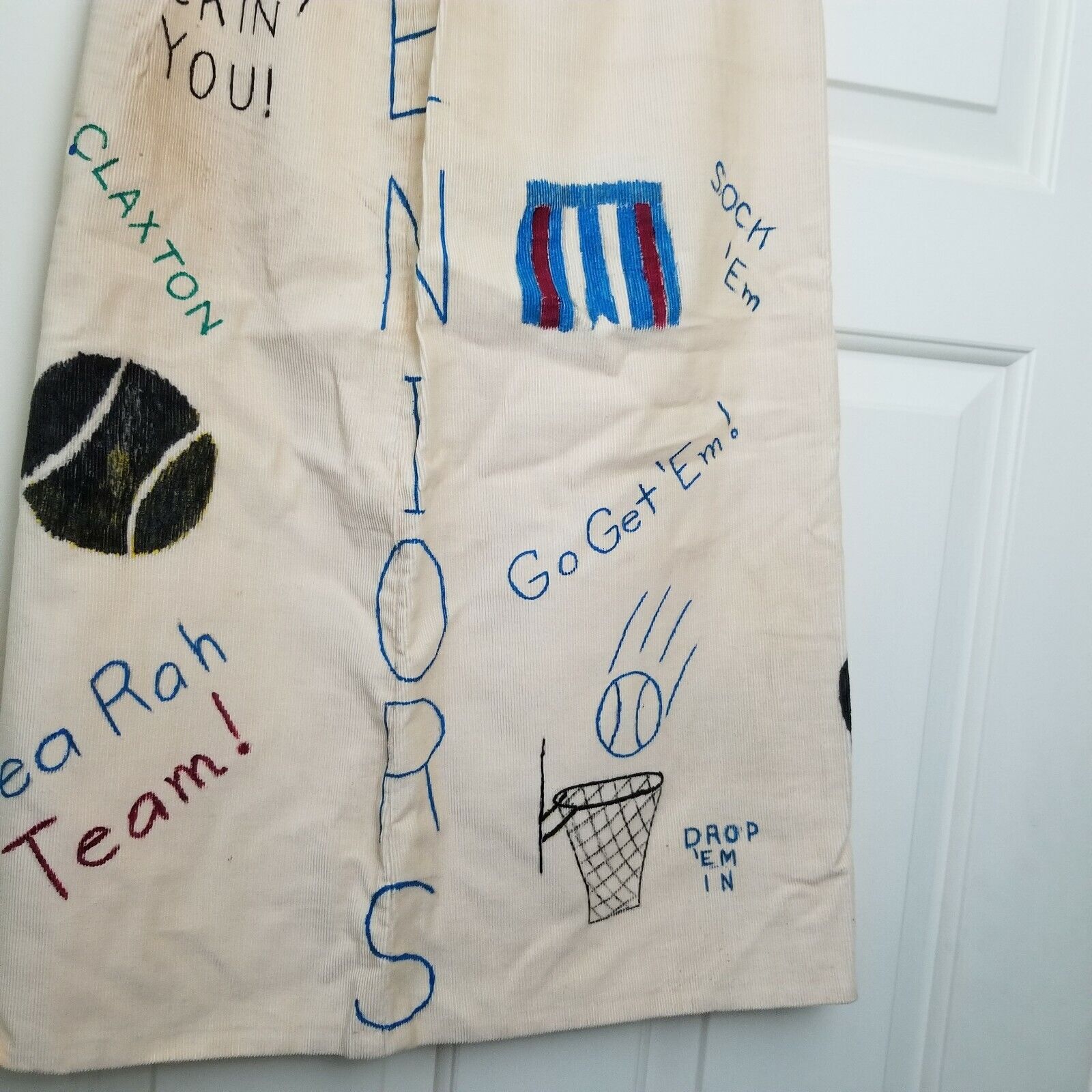 Vintage 60s Senior Corduroy Skirt Cords Hand Painted Indiana Handmade Purdue - Fresh Stock Dated March 2026