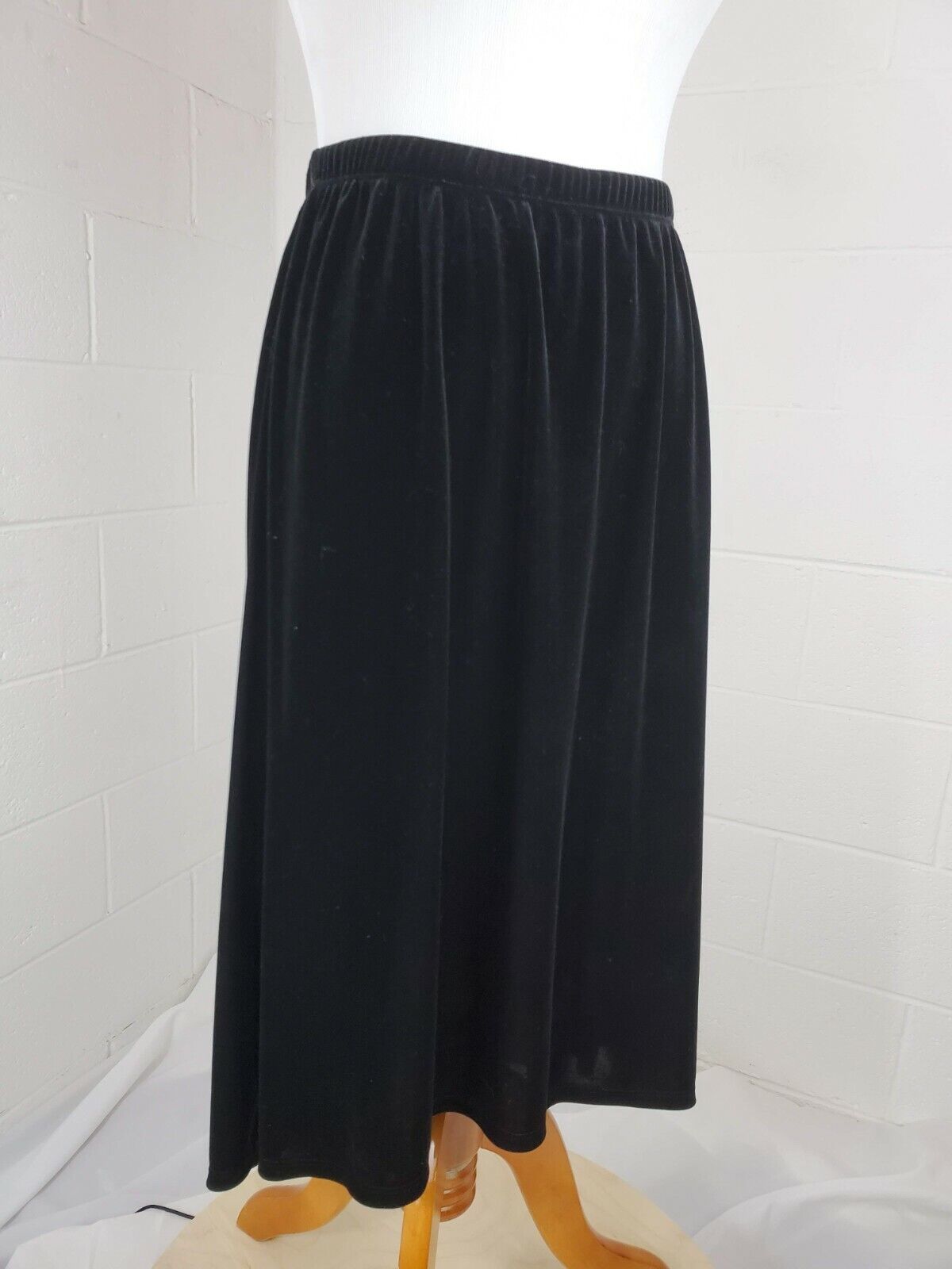 Antthony Original Black Velvet VTG 1990s Grunge Asymmetrical High Low Skirt - Fresh Stock Dated March 2026