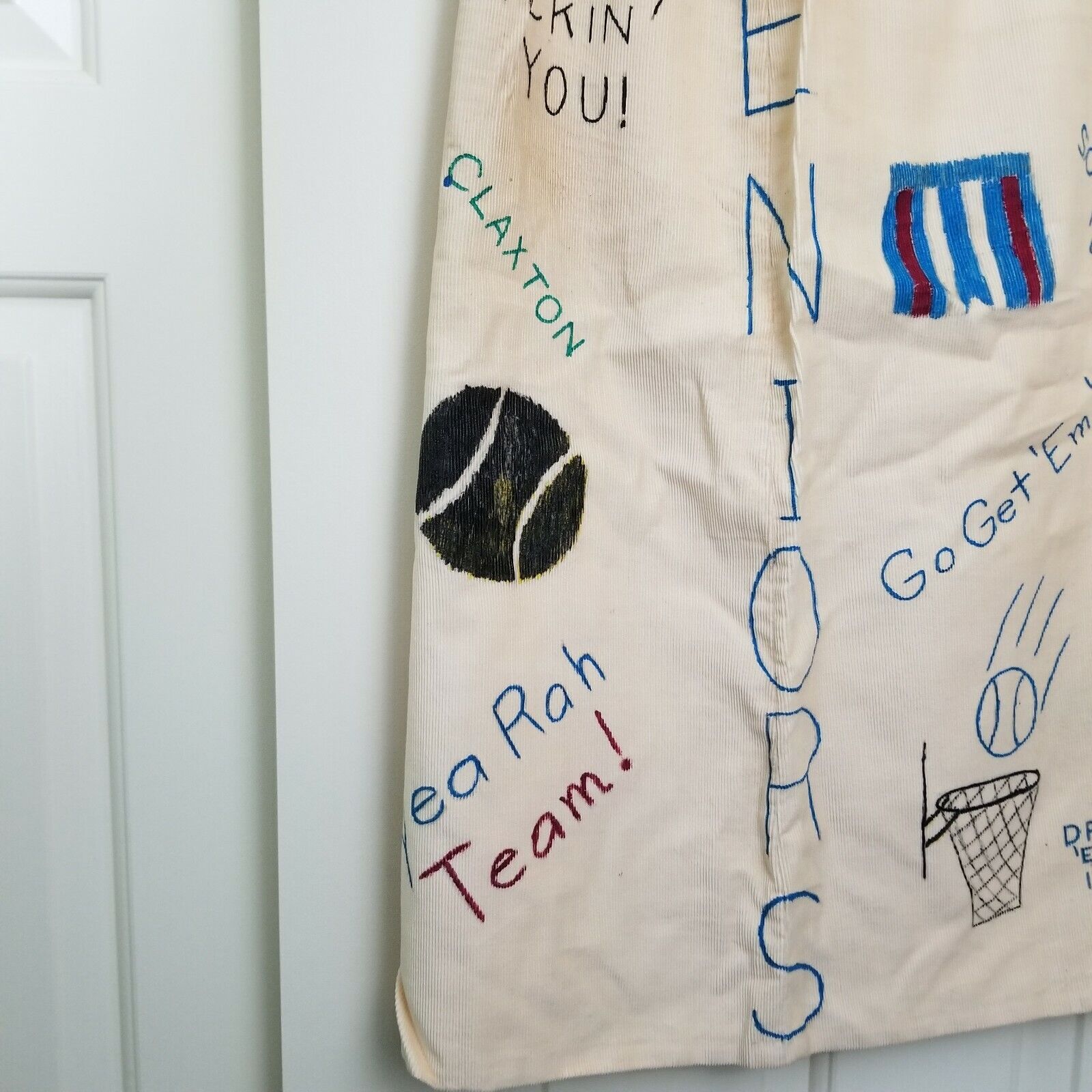 Vintage 60s Senior Corduroy Skirt Cords Hand Painted Indiana Handmade Purdue - Fresh Stock Dated March 2026