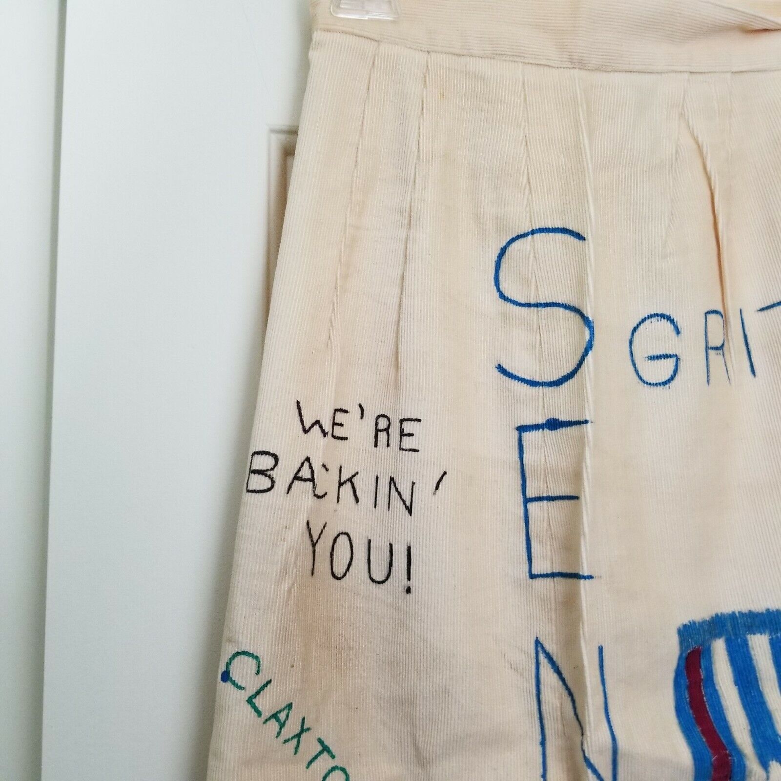 Vintage 60s Senior Corduroy Skirt Cords Hand Painted Indiana Handmade Purdue - Fresh Stock Dated March 2026