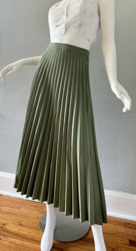 Vintage 70s Disco High Waist MCM Retro Accordion Pleat Maxi Skirt S/M - Fresh Stock Dated February 2026