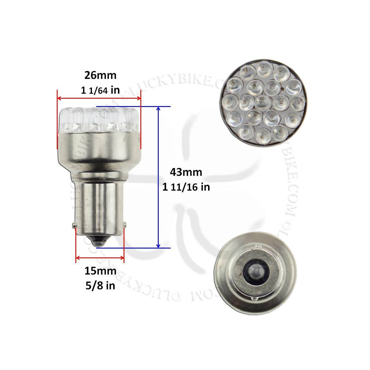 1x LED Light Bulb Yellow Turn Signal Blinker Single Filament Lamp 1156 BA15S - Fresh Stock Dated February 2026