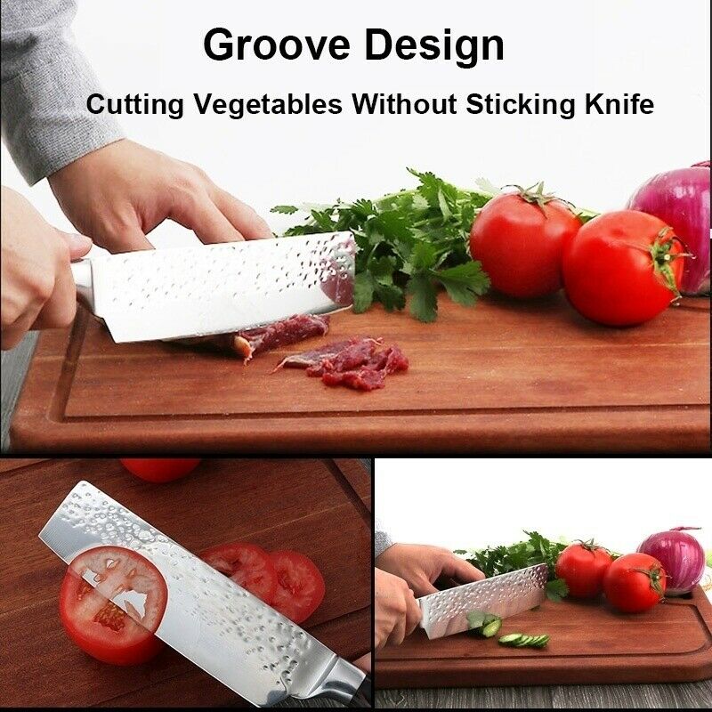 2 Pcs Kitchen Knife Set Japanese Stainless Steel Meat Cleaver Chef's Knife Gift - Fresh Stock Dated December 2025