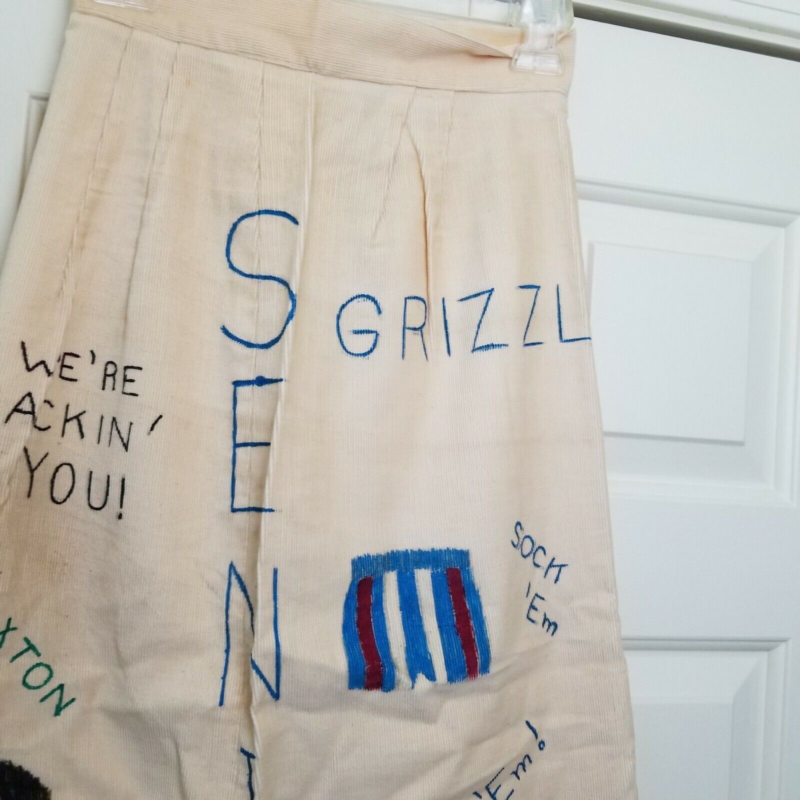 Vintage 60s Senior Corduroy Skirt Cords Hand Painted Indiana Handmade Purdue - Fresh Stock Dated March 2026