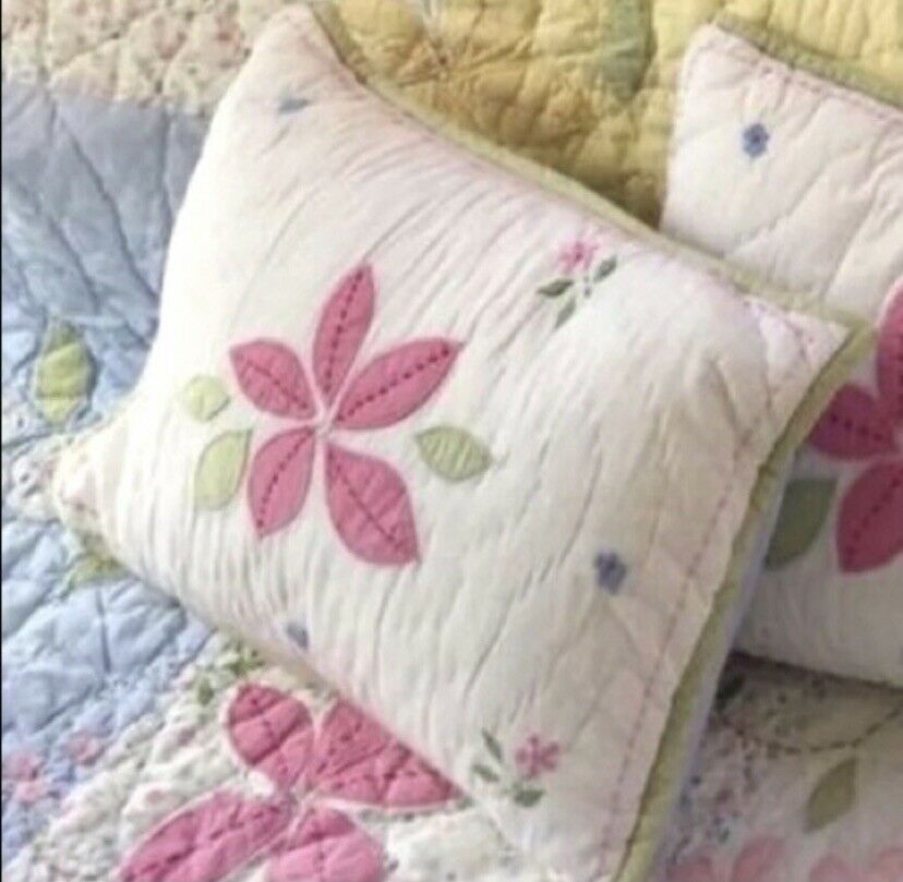 pottery barn kids daysi patchwork reversible decorative pillow pink white - Fresh Stock Dated February 2026
