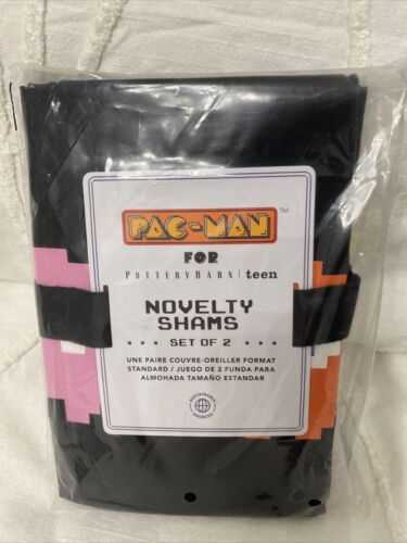 Pottery Barn Teen Novelty Pacman PAC-MAN Standard Pillow Sham Set of 2 LAST ONE! - Fresh Stock Dated December 2025
