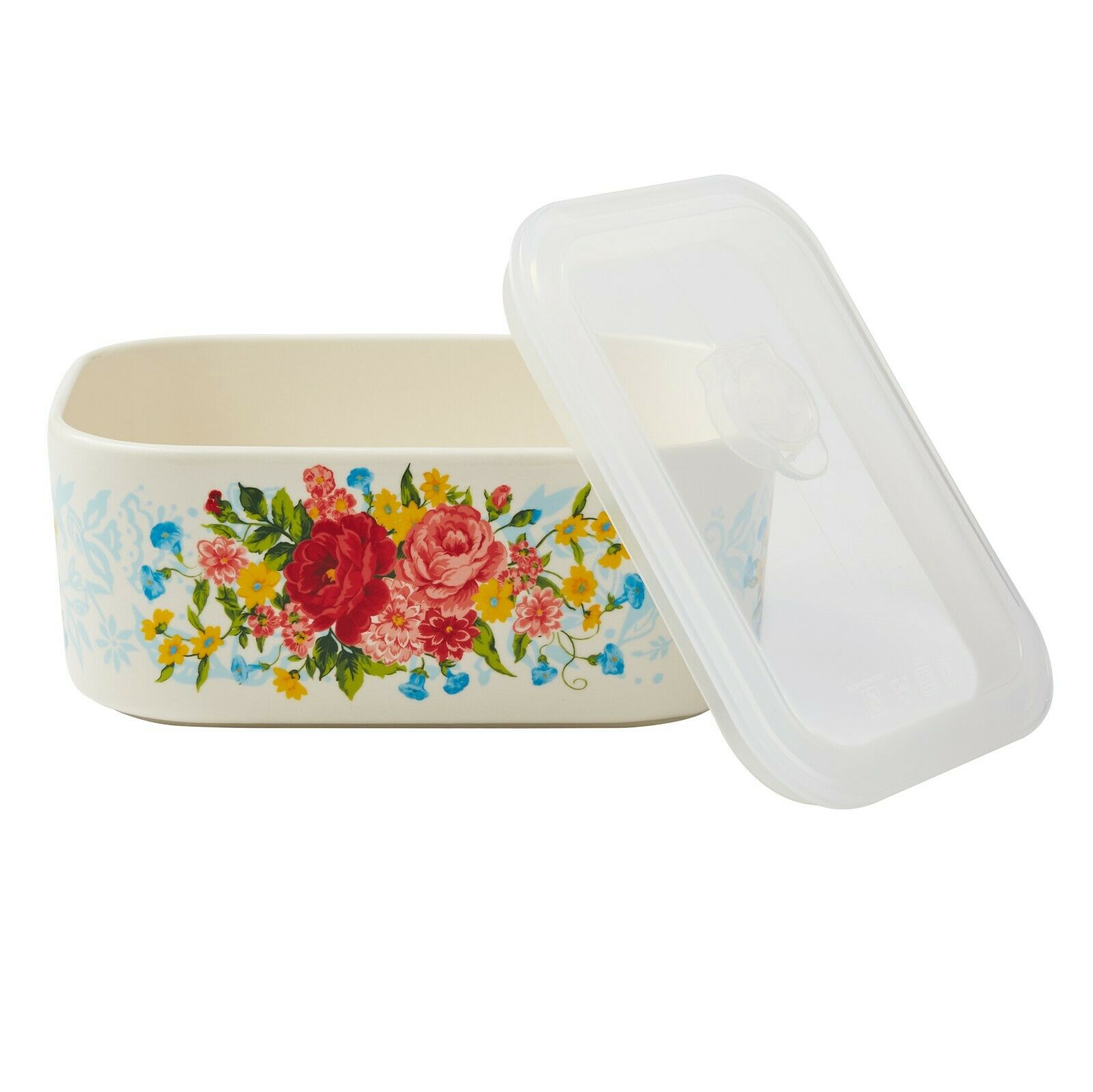 Sweet Rose 6-Piece Rectangle Ceramic Nesting Bowl Set, Free shipping. - Fresh Stock Dated December 2025