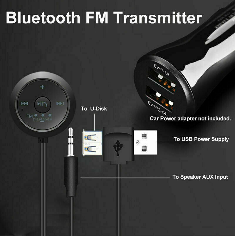 In-Car AUX Wireless Bluetooth 5.0 FM Hands-free Adapter Receiver & Transmitter - Fresh Stock Dated February 2026
