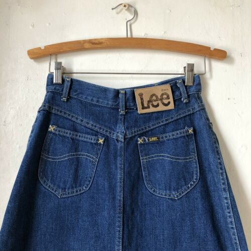 Vintage 1970s Lee Jeans Denim A Line Skirt Size S - Fresh Stock Dated February 2026