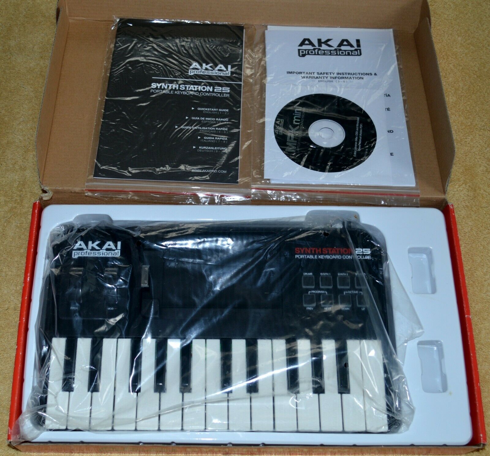 NEW AKAI PROFESSIONAL SYNTH STATION 25 KEYBOARD CONTROLLER PORTABLE NEW IN BOX - Fresh Stock Dated February 2026