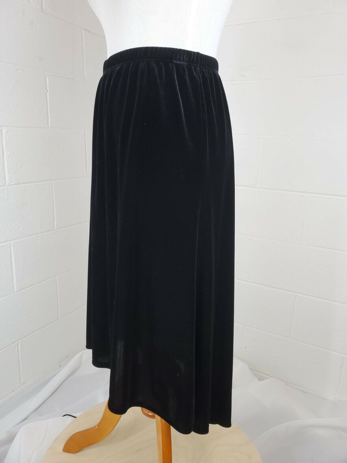 Antthony Original Black Velvet VTG 1990s Grunge Asymmetrical High Low Skirt - Fresh Stock Dated March 2026