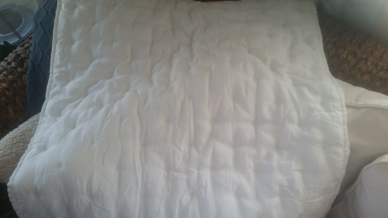 NEW pottery barn teen amelia tencel cross stitch cloud euro sham white - Fresh Stock Dated December 2025