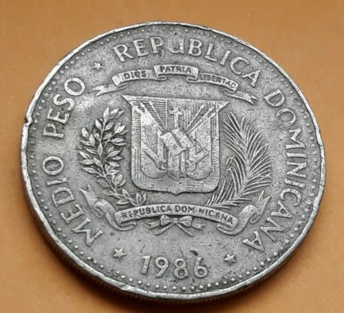 Medio Peso 1986 República Dominicana - Fresh Stock Dated December 2025