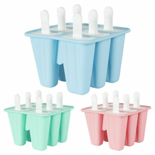 6Hole Reusable Silicone Ice Cream DIY Mould Popsicle Molds BPA Free Easy Release - Fresh Stock Dated February 2026