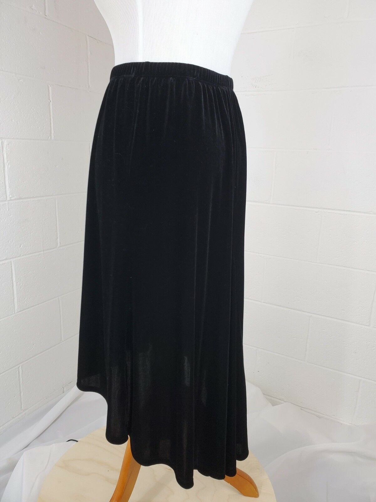 Antthony Original Black Velvet VTG 1990s Grunge Asymmetrical High Low Skirt - Fresh Stock Dated March 2026