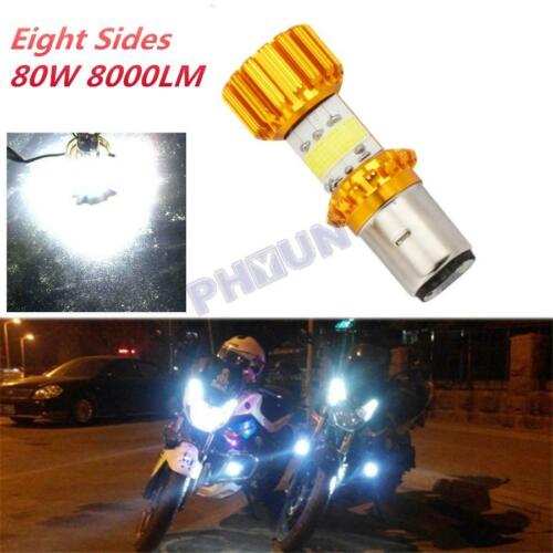 12V 80W Motorcycle Scooter LED Headlight Bulb BA20D Type Lamp Bulb High/Low Beam - Fresh Stock Dated February 2026