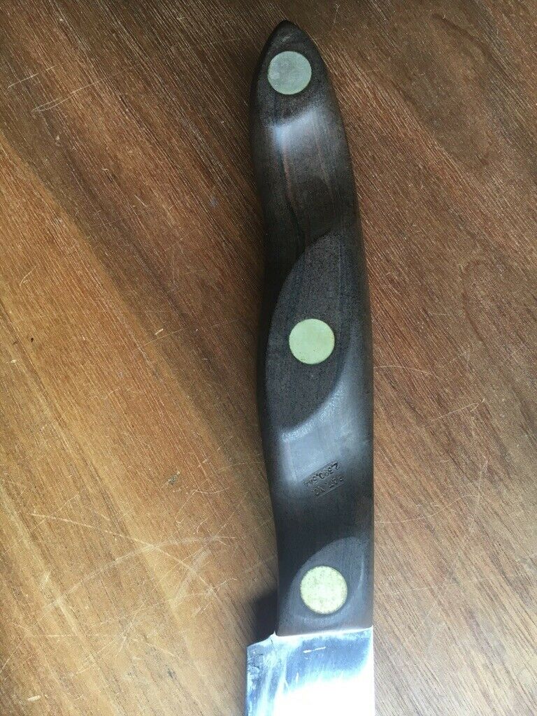 CUTCO NO. 22 Butcher Knife BROWN WOOD HANDLE MADE IN USA EX++ - Fresh Stock Dated December 2025