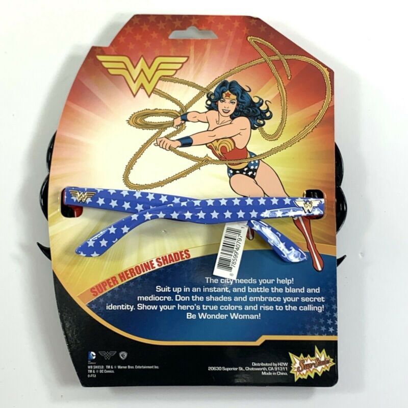DC Comics Wonder Woman with Hair Super Hero Shades Glasses - Fresh Stock Dated February 2026