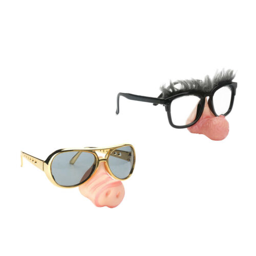 2pcs Fun Pig Nose Big Nose Gray Eyebrow Sunglasses Eye Glasses Party Costume - Fresh Stock Dated February 2026