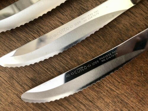 Set of 8 Vintage Cutco Serrated Steak Knives #1059. - Fresh Stock Dated December 2025