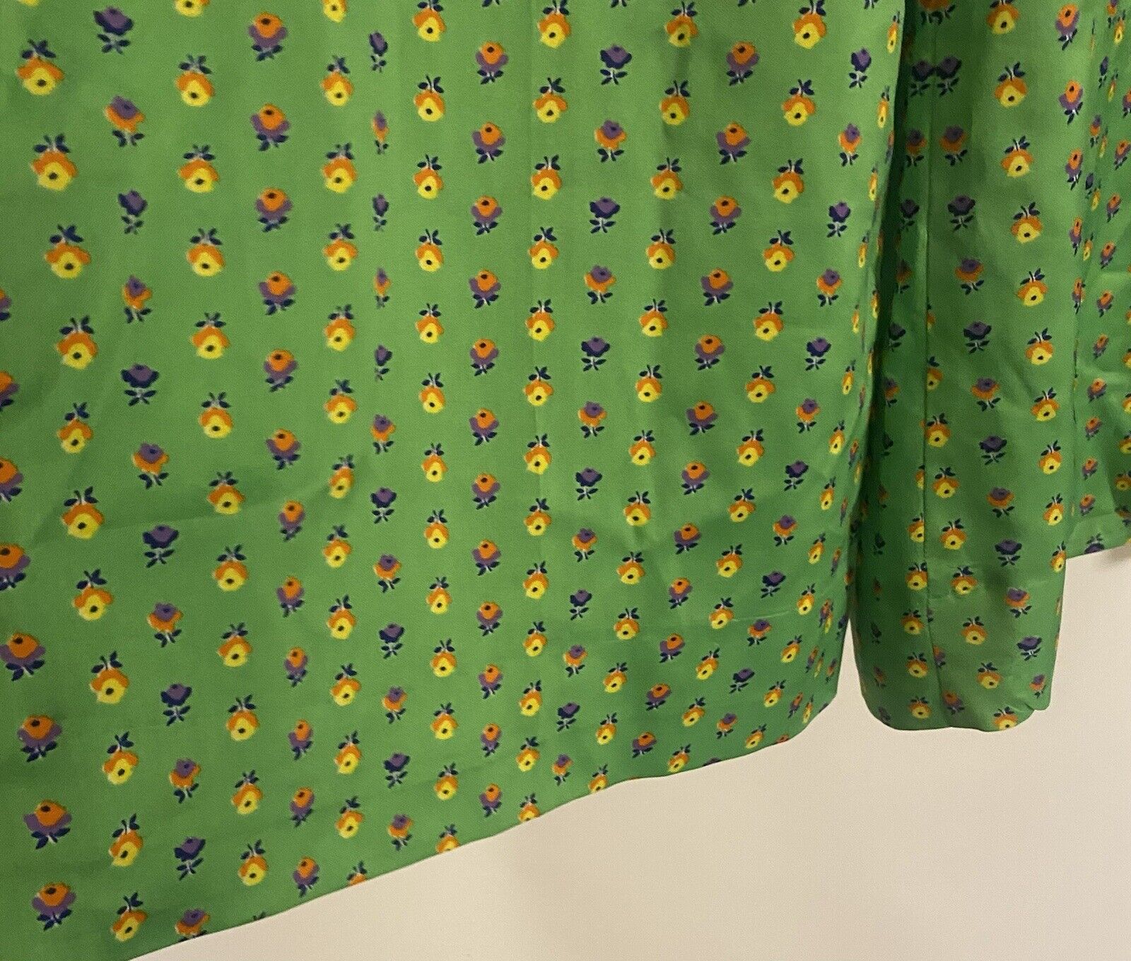 Murr’s Of California Union Made 24” Waist Green Floral Flow Bell Bottom Pants - Fresh Stock Dated March 2026