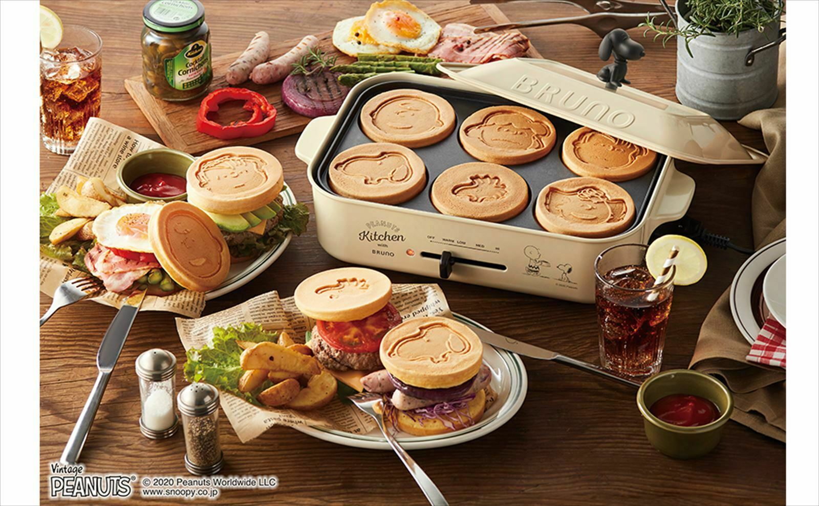 BRUNO Snoopy Compact Hot Plate Peanuts Body 3 Plates flat takoyaki pancake - Fresh Stock Dated December 2025