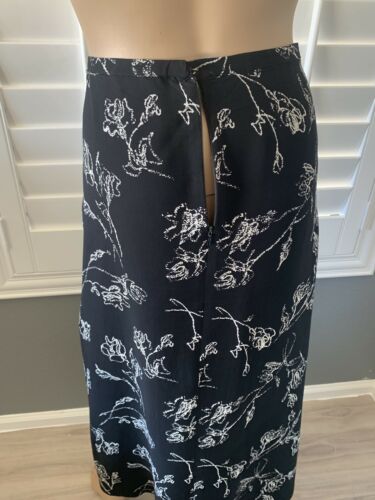 Style Co Womens Size 10 Skirt Long Black Floral Elastic Waist Zip Button - Fresh Stock Dated March 2026