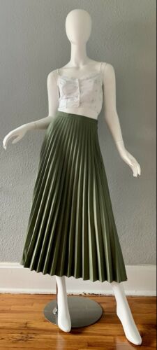Vintage 70s Disco High Waist MCM Retro Accordion Pleat Maxi Skirt S/M - Fresh Stock Dated February 2026
