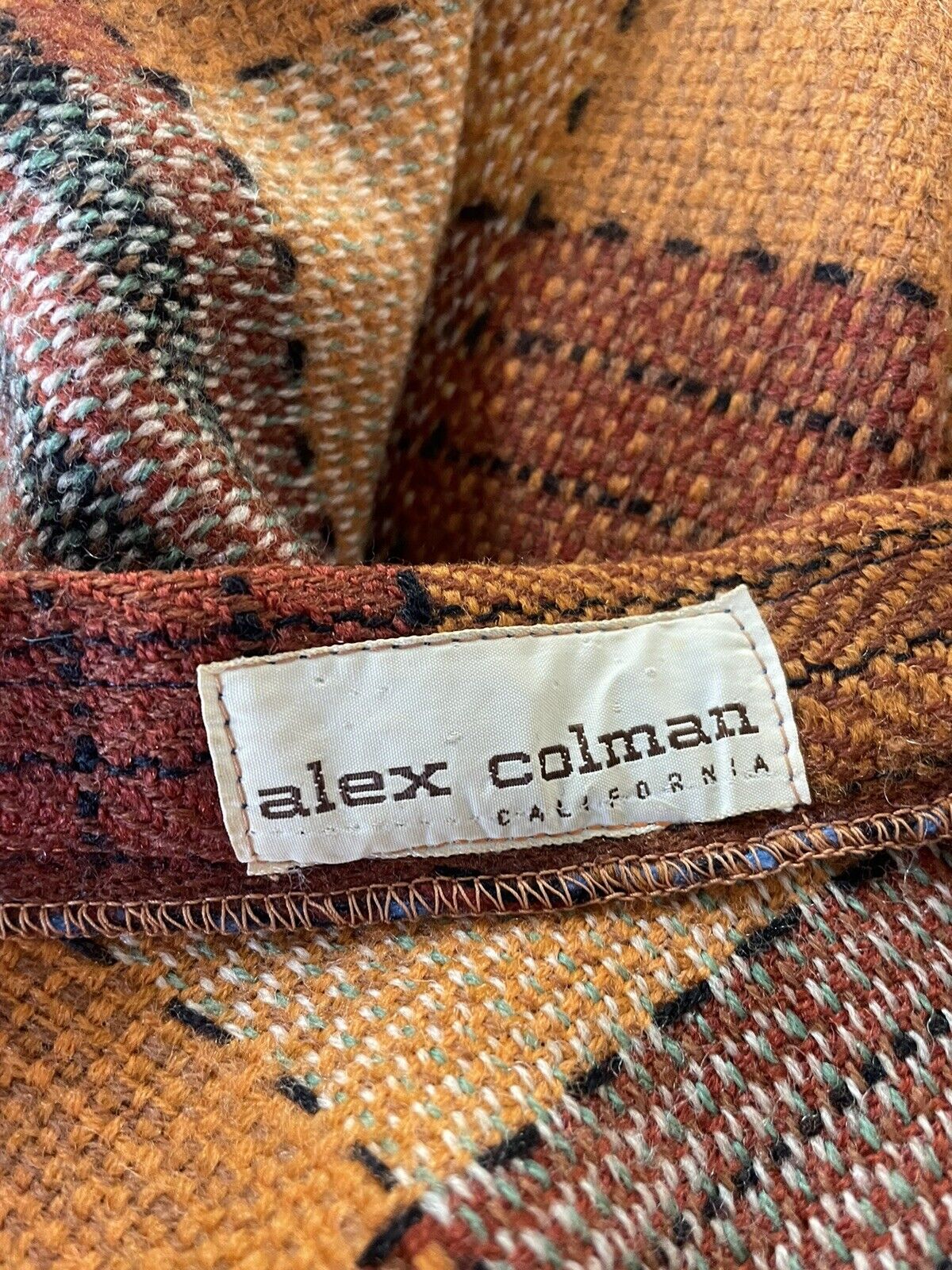 Vintage Alex Colman Skirt, XS, Plaid Brown Midi Skirt with Pocket, 24