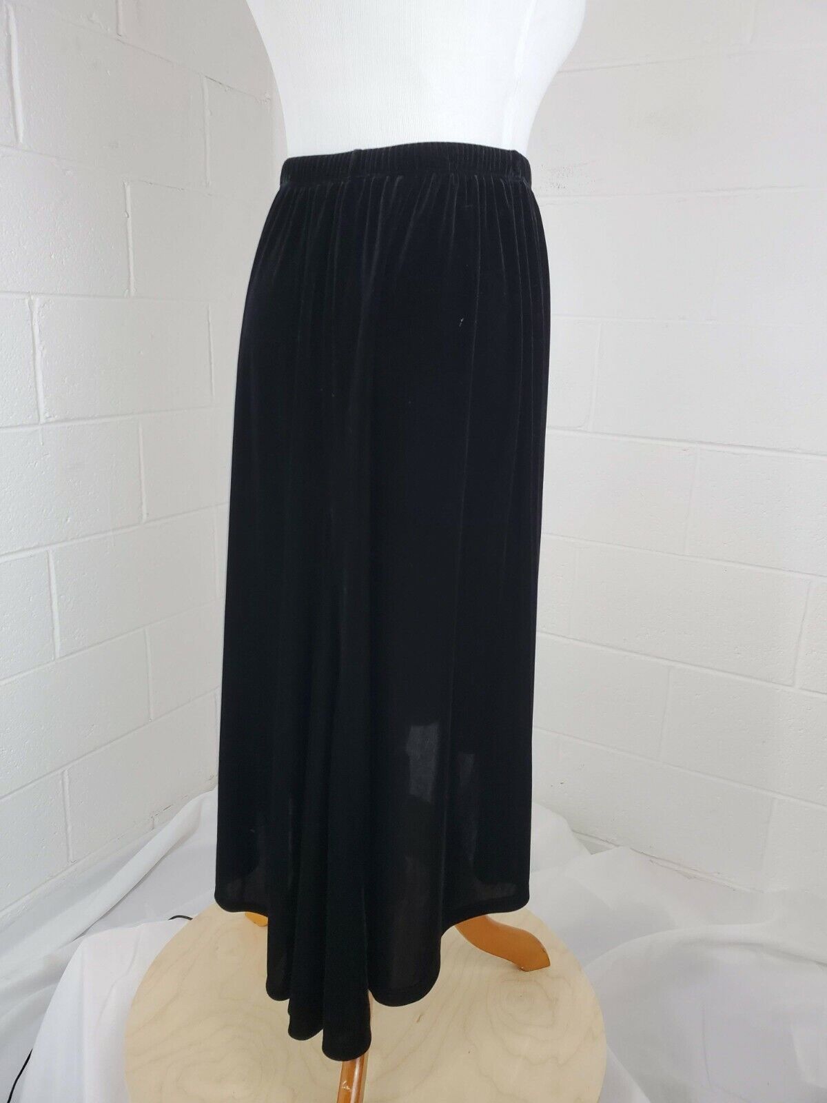 Antthony Original Black Velvet VTG 1990s Grunge Asymmetrical High Low Skirt - Fresh Stock Dated March 2026