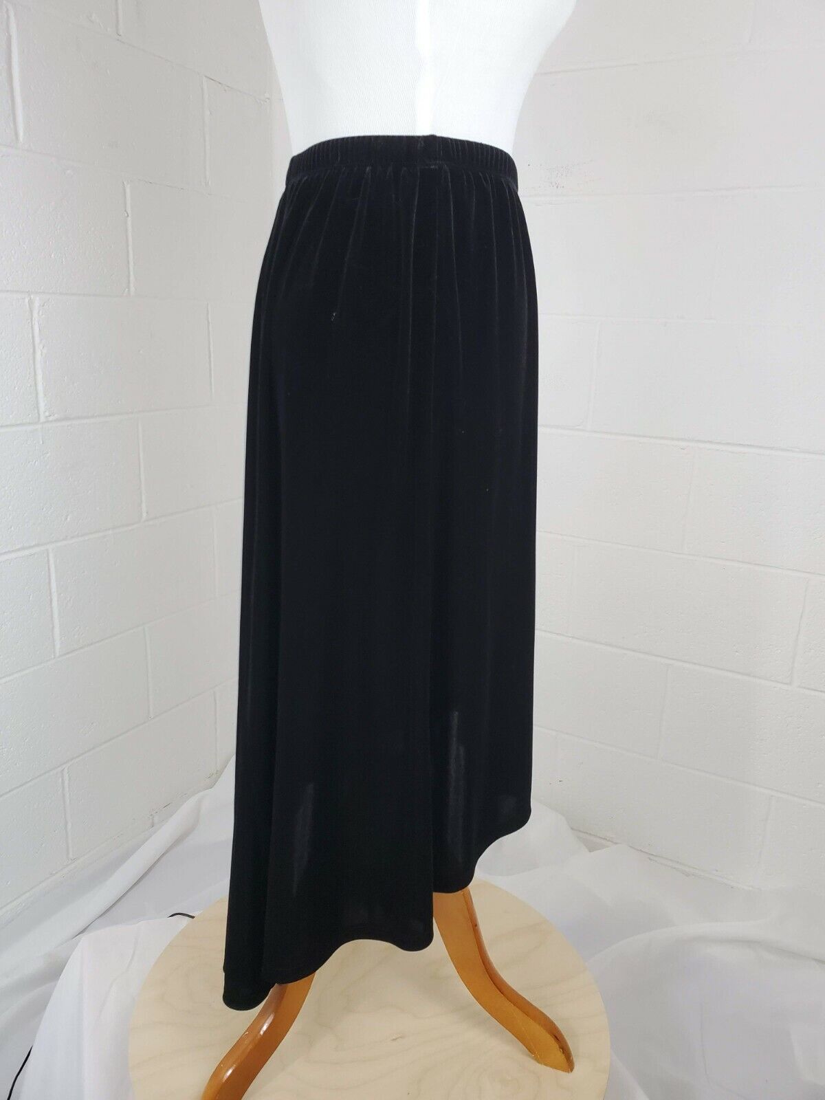 Antthony Original Black Velvet VTG 1990s Grunge Asymmetrical High Low Skirt - Fresh Stock Dated March 2026