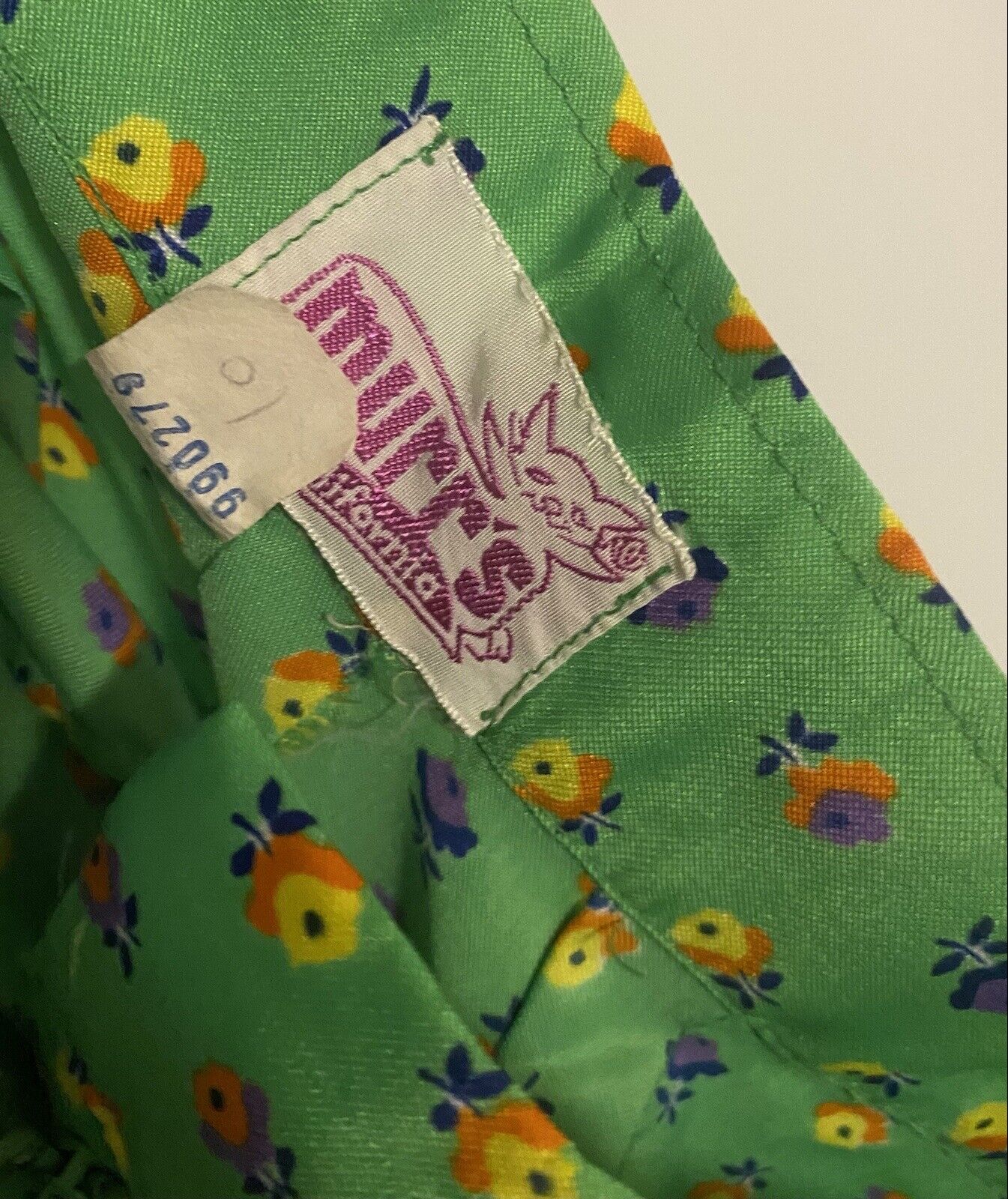 Murr’s Of California Union Made 24” Waist Green Floral Flow Bell Bottom Pants - Fresh Stock Dated March 2026
