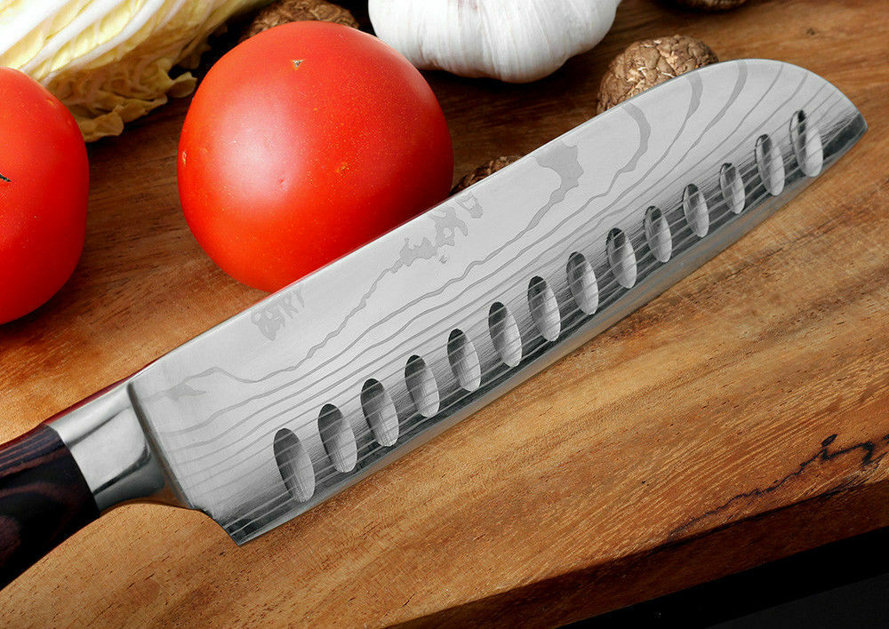 4Pcs Kitchen Knife Set Damascus Pattern Stainless Steel Professional Chef Knives - Fresh Stock Dated December 2025