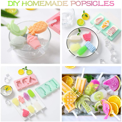 Silicone Popsicle Molds, 4 Pack Ice Pop Molds for Kids, Reusable Easy Release Ca - Fresh Stock Dated February 2026
