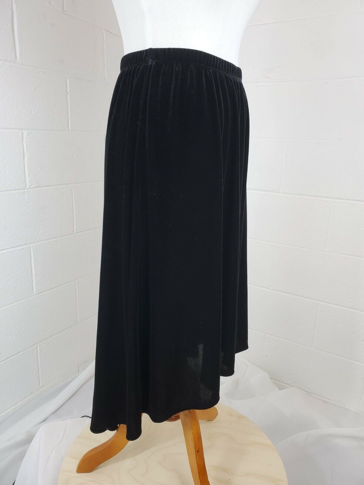 Antthony Original Black Velvet VTG 1990s Grunge Asymmetrical High Low Skirt - Fresh Stock Dated March 2026