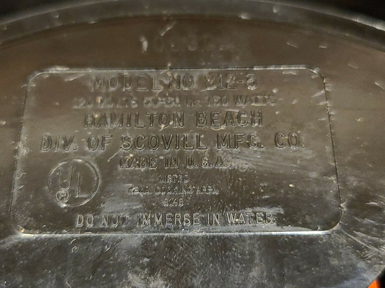 Hamilton Beach Fifth Burner Portable Hot Plate Model 812-3 USA Works Great! 8.5