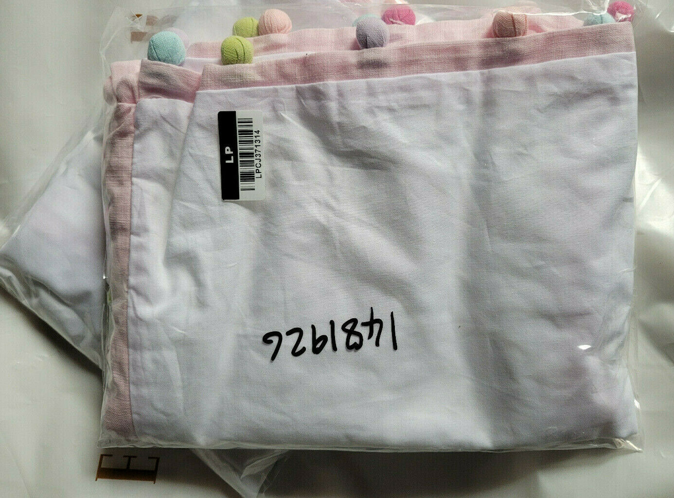 2 Pottery Barn Kids Rainbow Pom Pom Euro Sham PINK - Fresh Stock Dated December 2025